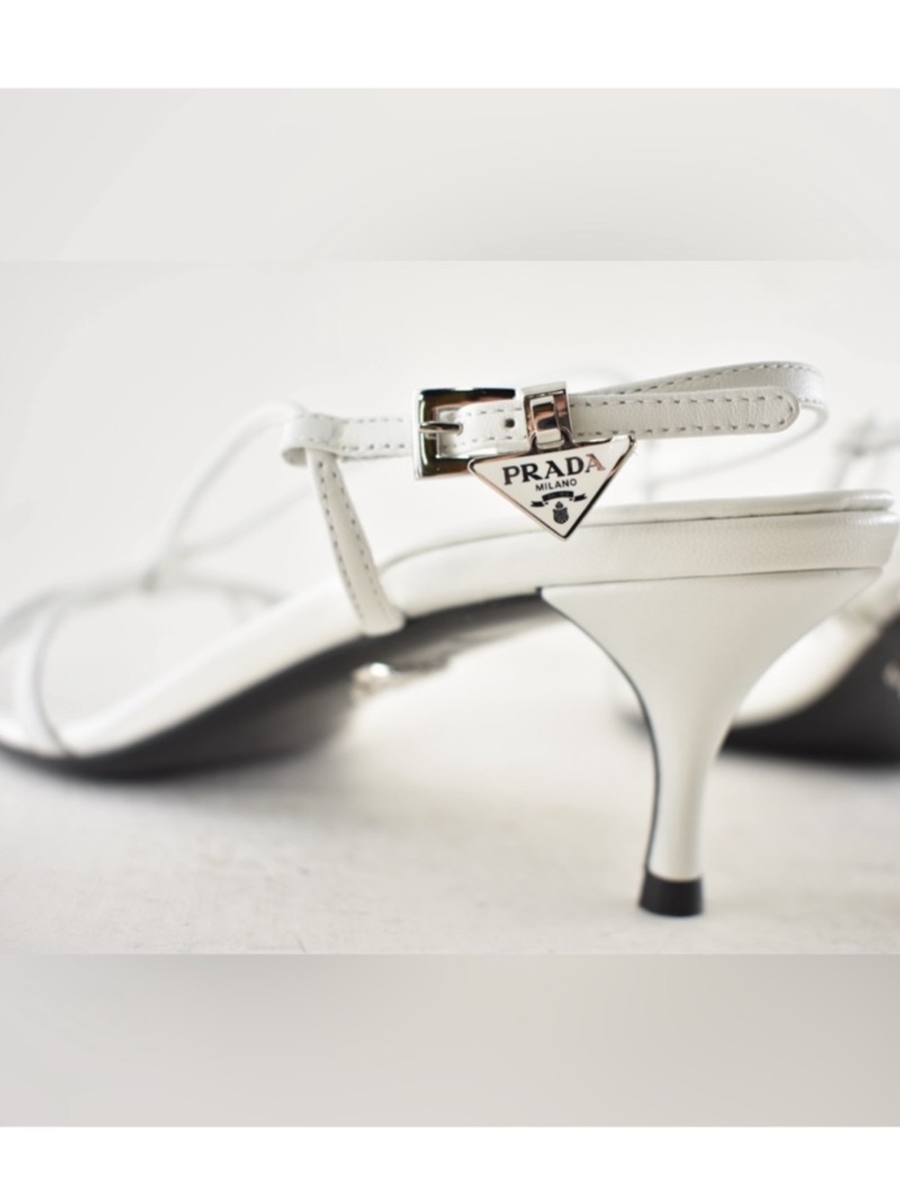 Prada Capretto Strappy Heeled Sandal - Picture 6 of 6